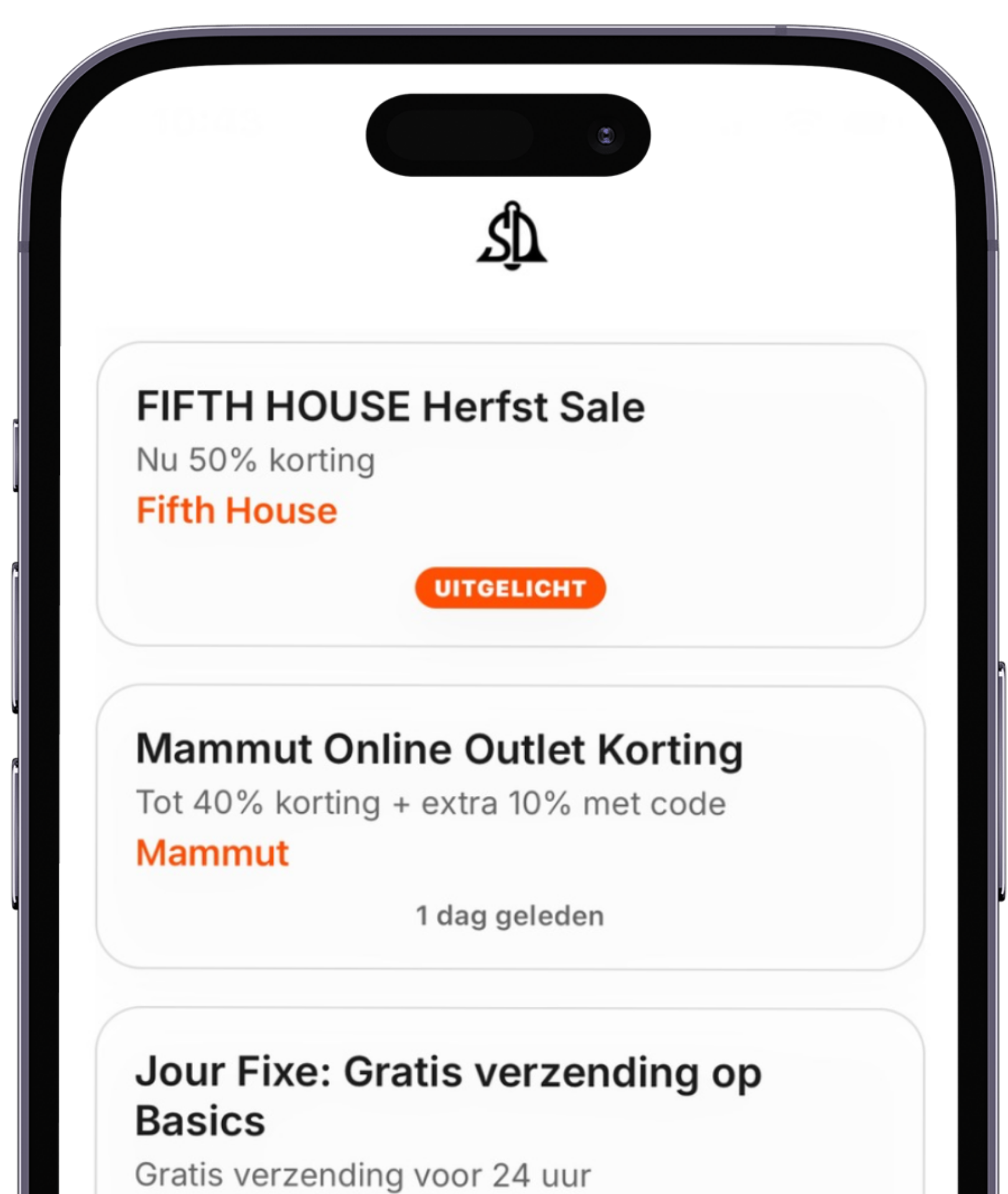 Foto van een uitgelichte sale op de feed.